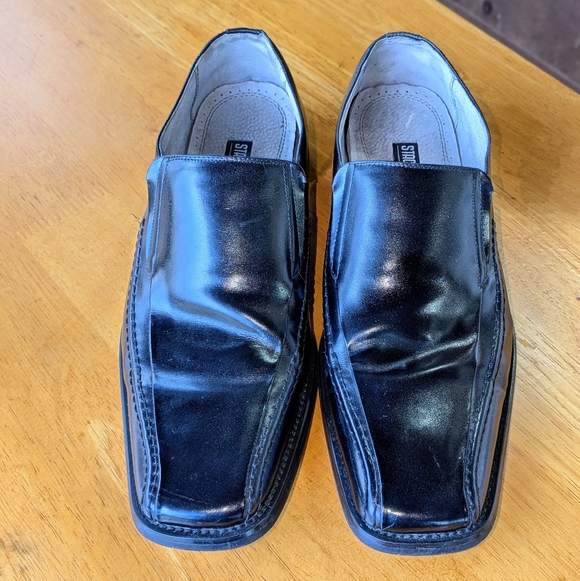 Stacy Adams Hillman 24199 Leather Slip On Black Bicycle Dress Shoes Mens 10M - Picture 5 of 13